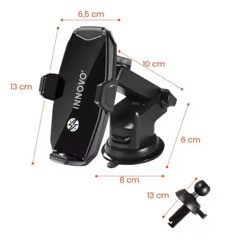 Holder Para Carro Premium Carga Inalámbrica Todo En 1 / 15w Negro Innovo