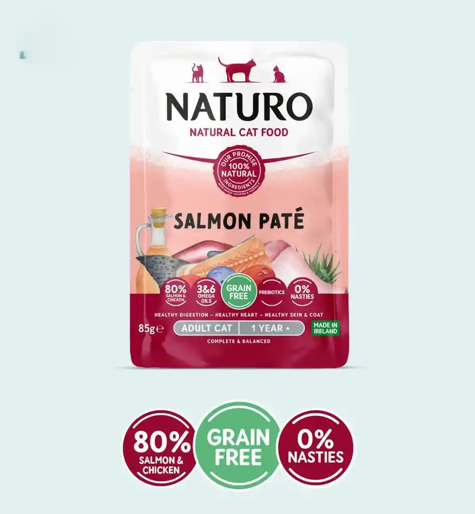 Alimento Naturo Para Gato Pouch Paté De Salmon 85g