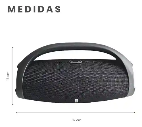 Parlante Portátil Boom Mega Bass Sound Luces Bluetooth Tws Resiste Salpicaduras Gris