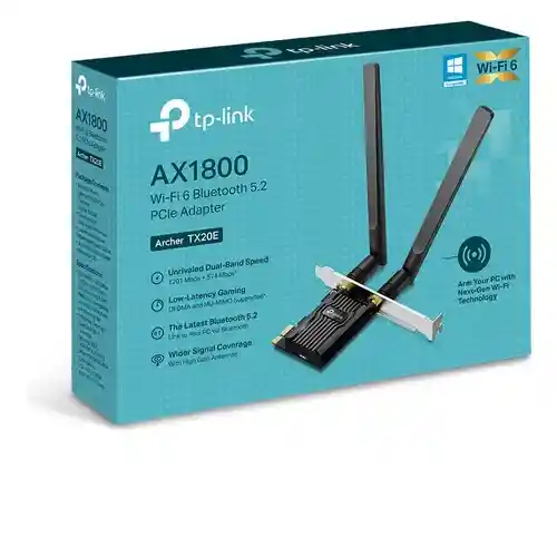 Placa Red Wifi Pci-e Tp-link Archer Tx20e Ax1800 2 Antenas