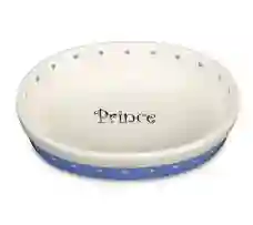 Plato Ceramica Prince (azul Con Blanco)