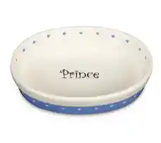 Plato Ceramica Prince (azul Con Blanco)