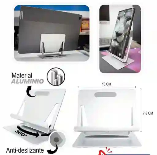 Soporte Para Tablet Y Celular En Aluminio