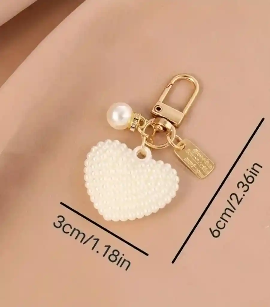 Llavero Diseño De Corazón Con Perlas Para Hombre O Mujer Para Llaves