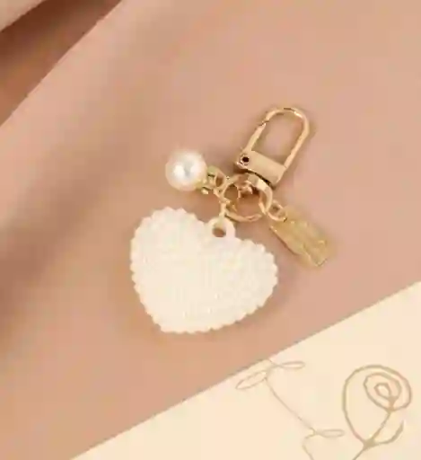 Llavero Diseño De Corazón Con Perlas Para Hombre O Mujer Para Llaves
