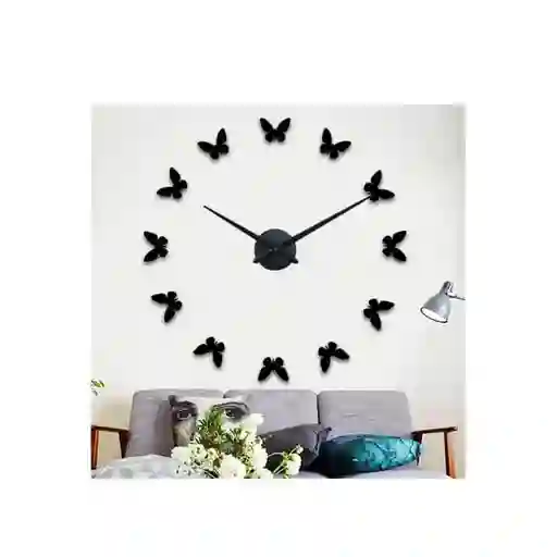 Reloj De Pared 3d Grande 12 Mariposa 90cm