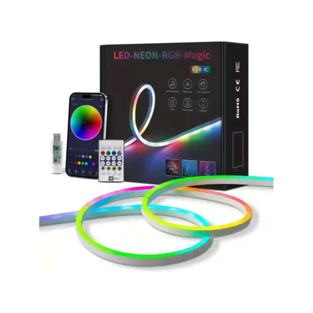 Cinta Tira Led Luz Neon Rgb Manguera 5 Metros Rítmica Usb