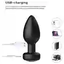 Plug Anal Con Vibración Y Control Centur Recargable Negro Siliconado