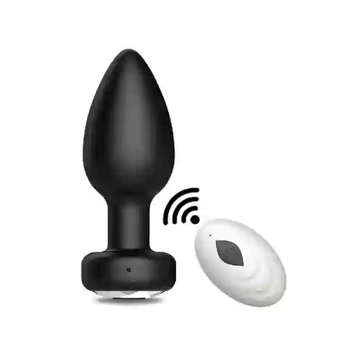 Plug Anal Con Vibración Y Control Centur Recargable Negro Siliconado