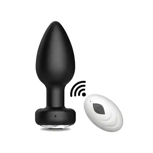 Plug Anal Con Vibración Y Control Centur Recargable Negro Siliconado