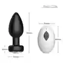 Plug Anal Con Vibración Y Control Centur Recargable Negro Siliconado