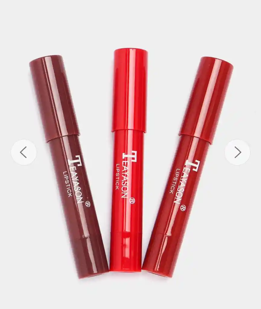 Caja De 3 Labiales Matte Aterciopelado En Forma De Crayon Cereza