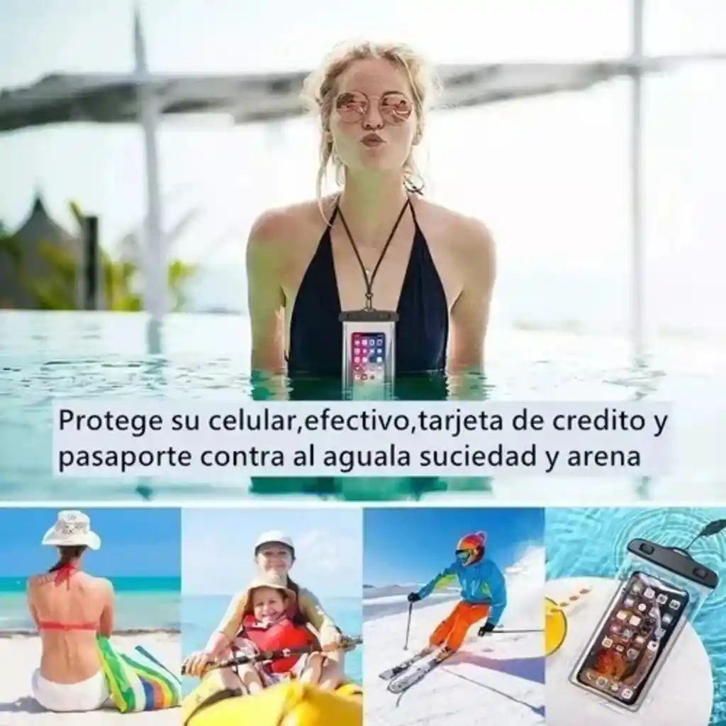 Funda Estuche Impermeable Celular Universal Contra El Agua