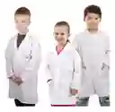 Bata De Laboratorio Niños Talla 12 Botón En Tela Dacrón Manga Larga