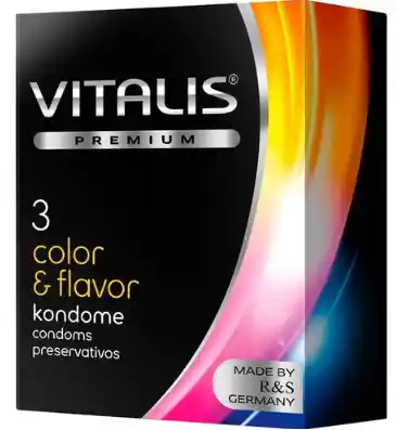 Condón Vitalis Color Y Sabor X 3 Unidades