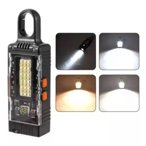 Linterna De Emergencia Con Power Bank Y Alarma, 3 Modos De Iluminación, Batería Recargable