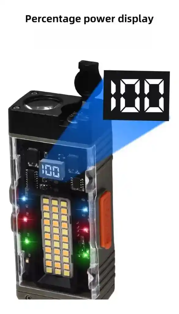 Linterna De Emergencia Con Power Bank Y Alarma, 3 Modos De Iluminación, Batería Recargable