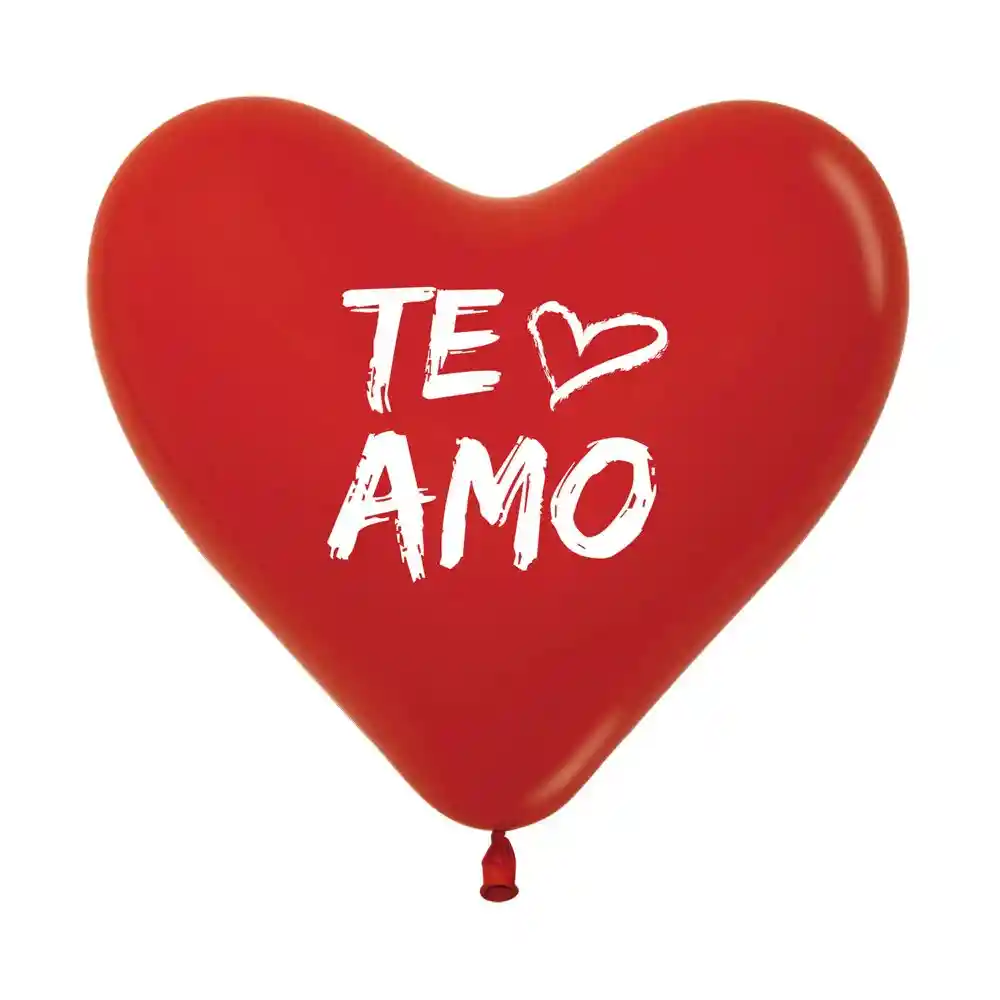 Globos Bombas Latex Corazon 2 Caras Te Amo Moderno Fashion Rojo C-12x12