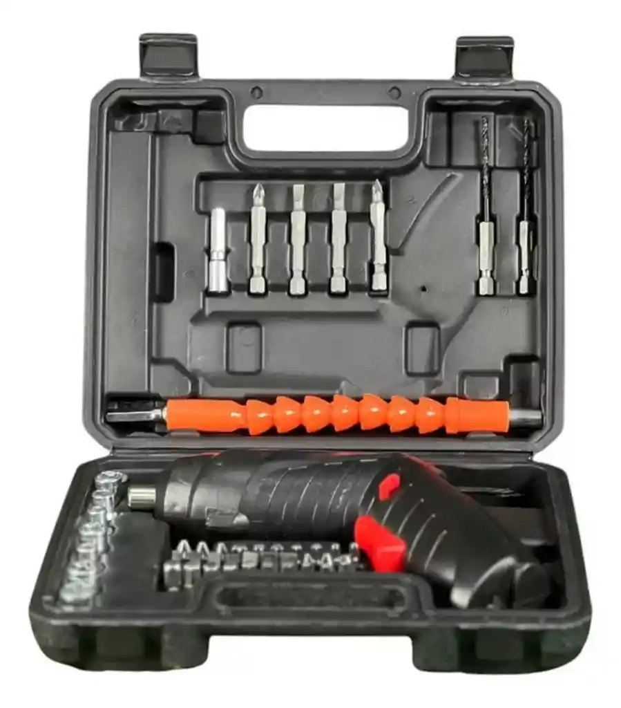 Destornillador Electrico Recargable + Estuche Accesorios