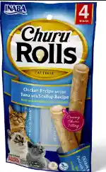 Inaba Cat Snack Churu - Rolls Chicken Recipe Wraps Tuna With Scallop Recipe 4 Sticks