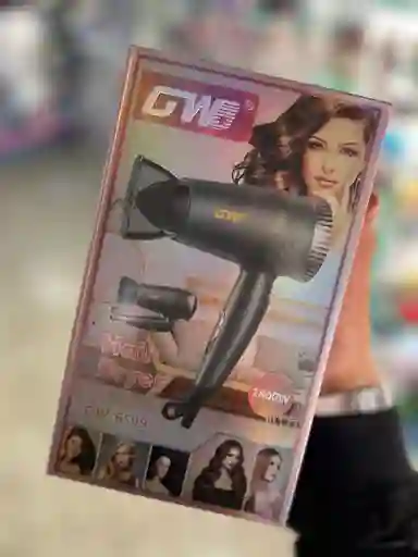 Secador De Pelo Negro Portátil 1800w Gw-6599