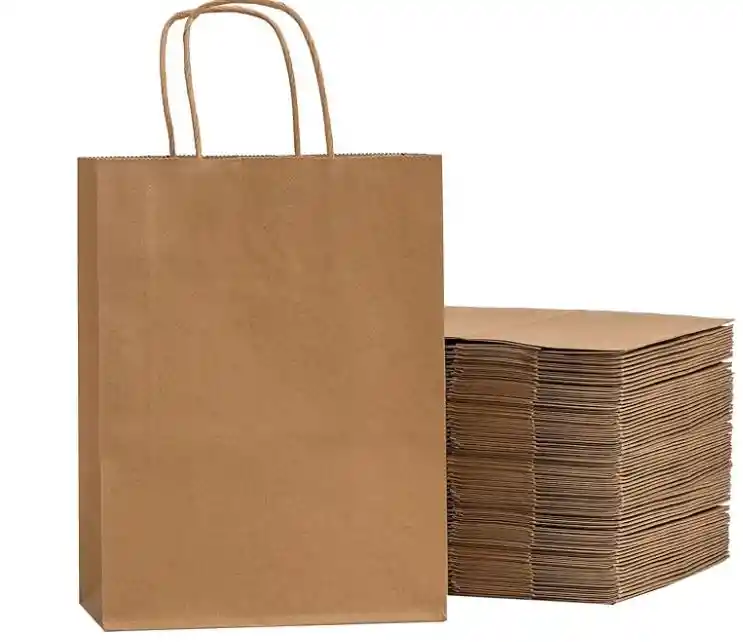 Bolsa De Papel Kraft Marrón Con Manijas Para Regalo O Empacar 33x25 Cm (unidad)