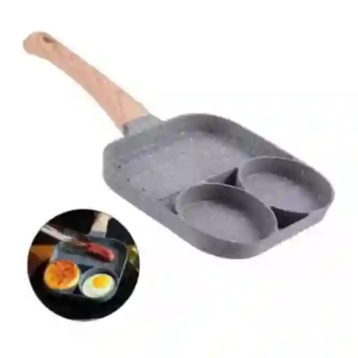 Sarten 3 Compartimientos Divisiones Huevos Pancakes Desayuno