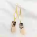 Aretes Dorados Con Piedra Rodocrosita