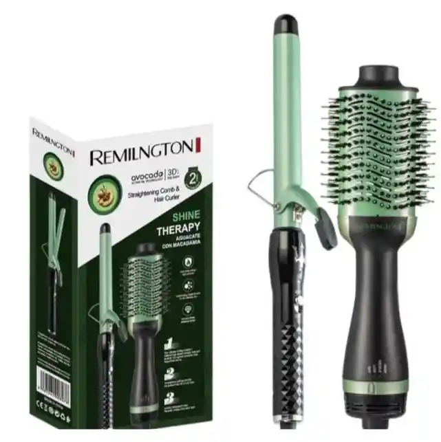 Combo Cepillo Secador + Pinza Rizadora Aguacate