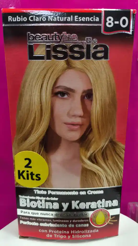 Tinte Lissia 2 Kits Rubio Claro Natural Esencia 8-0