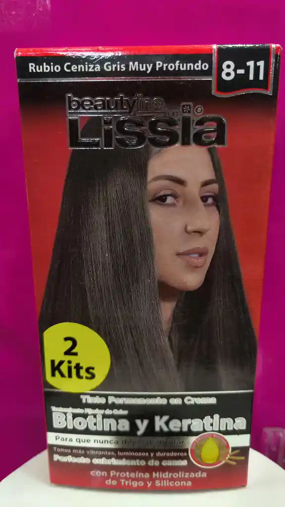 Tinte Lissia 2 Kits Rubio Ceniza Gris Muy Profundo 8-11