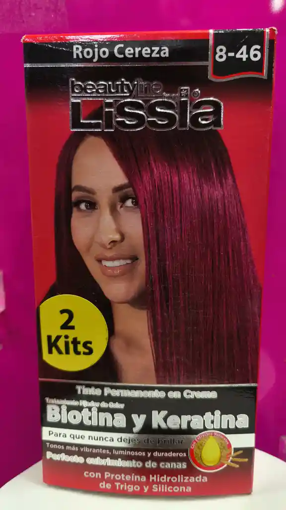 Tinte Lissia 2 Kits Rojo Cereza 8-46