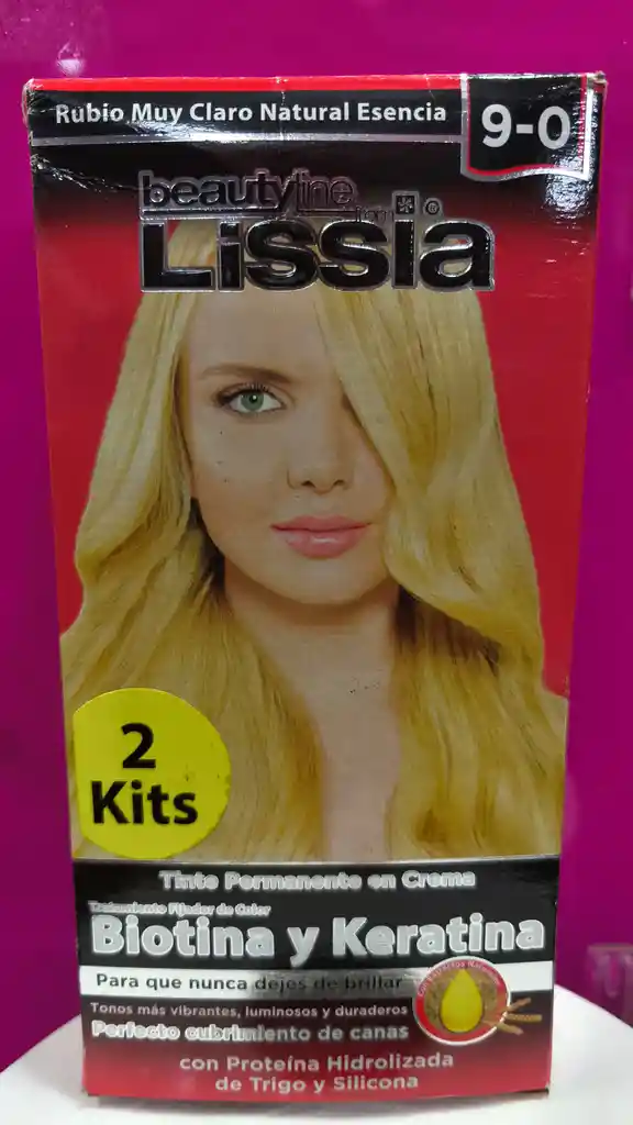 Tinte Lissia 2 Kits Rubio Muy Claro Natural Esencia 9-0