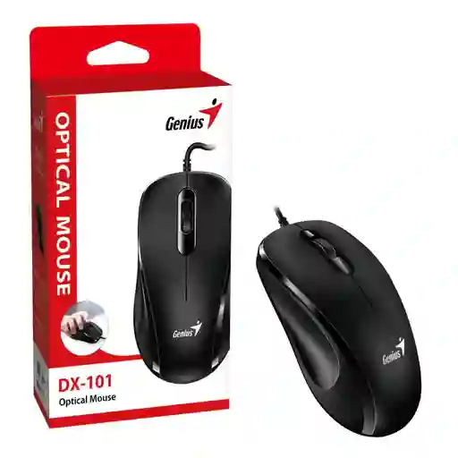 Mouse Genius Dx 101 Optico Usb Con Cable Color Negro