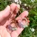 Aretes "clavel Multicolor" Piedras