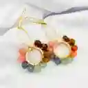 Aretes "clavel Multicolor" Piedras