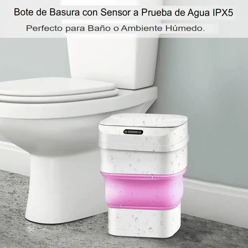 Papelera Inteligente Sensor De Movimiento Plegable 8-17 Litros