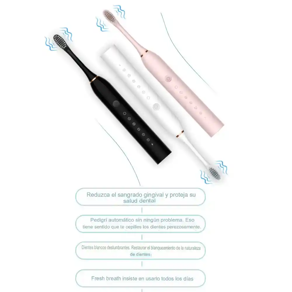Cepillo Dental Electrico Recargable 6 Velocidades Usb
