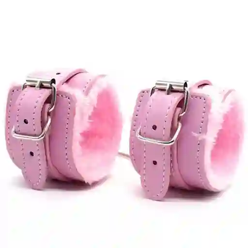 Esposas De Cuero Y Peluche Rosado