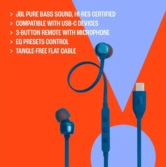Auriculares Originales Jbl Intrauditivos Alta Resolución Con Bajos, Control Remoto De 3 Botones Con Micrófono