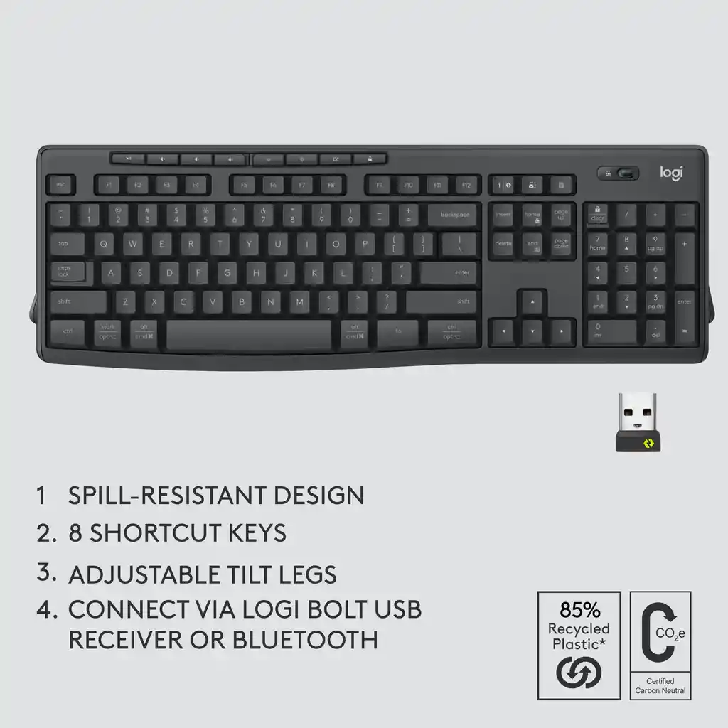 Combo Logitech Mk-370 Bluetooth-silencioso