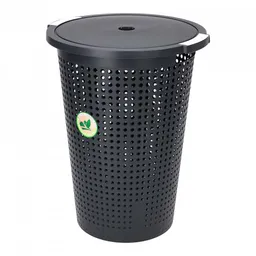 Cesta De Ropa Mediana Negro Plastico Ultraclean