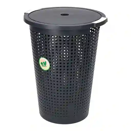 Cesta De Ropa Mediana Negro Plastico Ultraclean