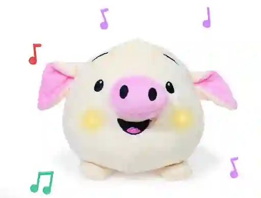 Alcancía De Peluche Cerdo Con Luz Y Sonido Tierna, Adorable Esponjosa