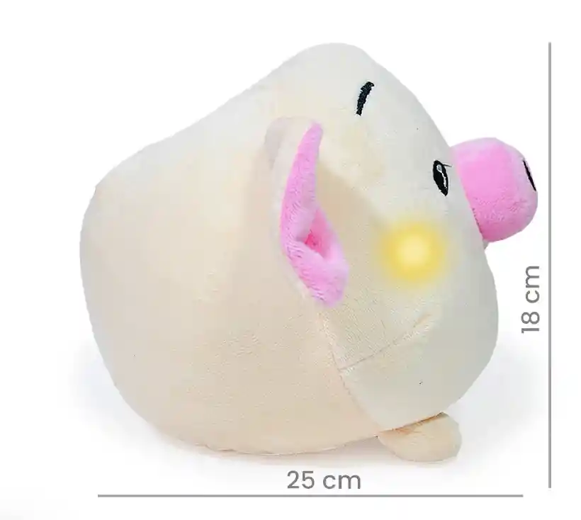 Alcancía De Peluche Cerdo Con Luz Y Sonido Tierna, Adorable Esponjosa
