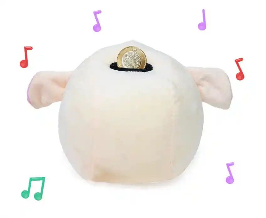 Alcancía De Peluche Cerdo Con Luz Y Sonido Tierna, Adorable Esponjosa