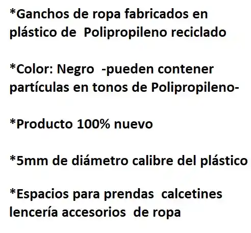 Ganchos De Ropa X 25 Plástico Ecológico Gancho Pp