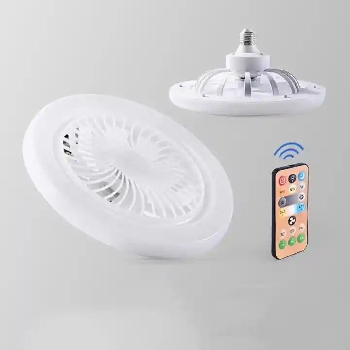 Ventilador Bombillo Luz Led De Techo Con Control