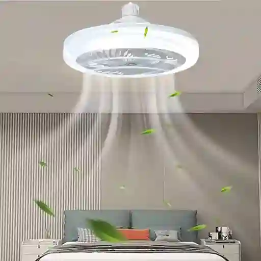 Ventilador Bombillo Luz Led De Techo Con Control