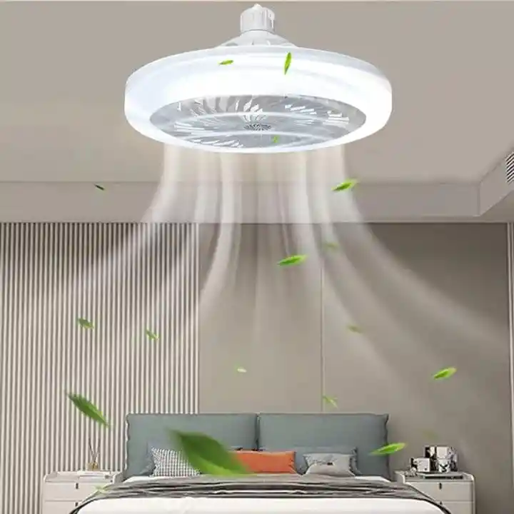 Ventilador Bombillo Luz Led De Techo Con Control